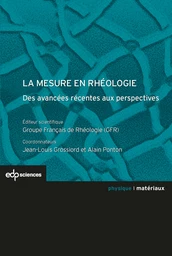 La mesure en rhéologie -  - EDP Sciences